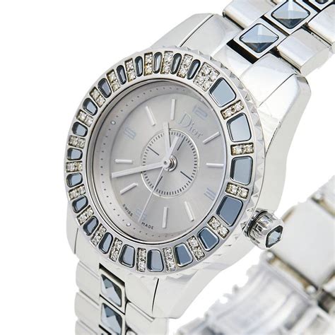 dior ladies watch cd112115|Christian Dior Crystal D Bezel Women's Quartz CD112115 SS .